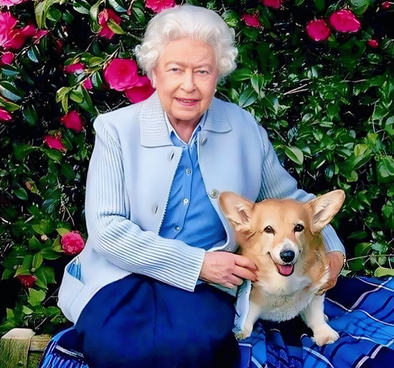 Queen Elizabeth II with corgis